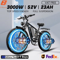 E-BYCCO EB7 Pro E-bike 3000W Dual Motor 52V 23AH 26*4.0 Inch Fat Tire Electric Bicycle Off-road Hydraulic Brake Electric Bike