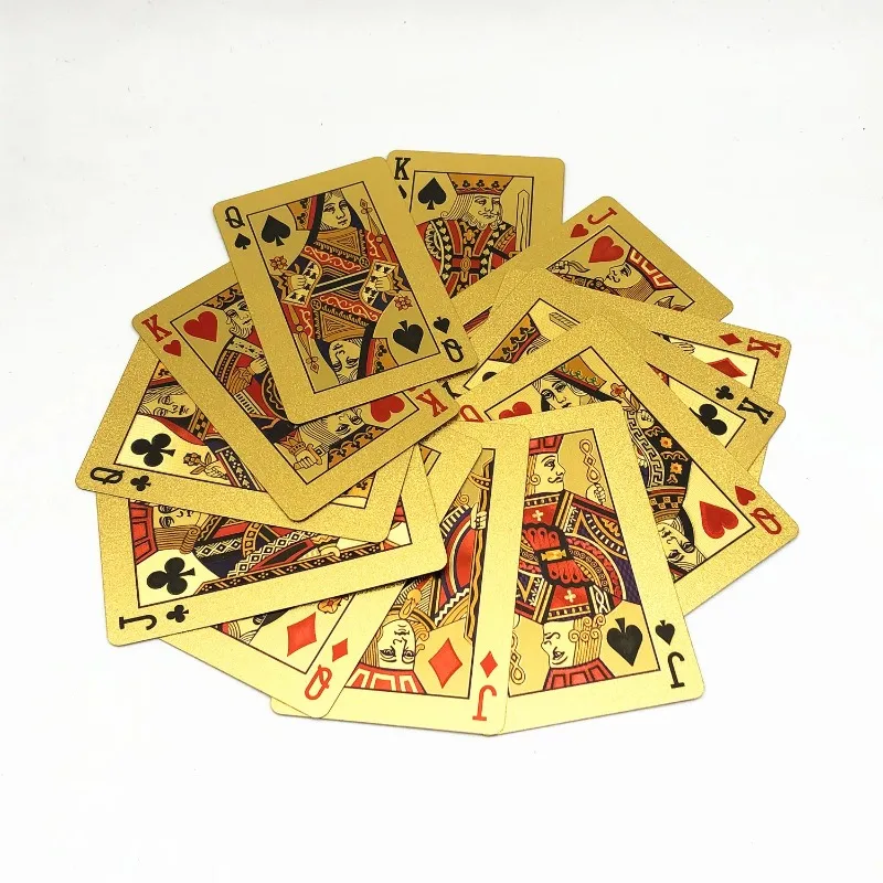 1 Deck PVC Golden Dragon Poker Waterproof  Poker Playing Cards Family Table Games Magic Holiday Collectibles Party Gifts