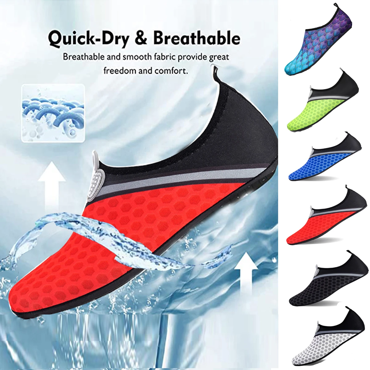 Water Sports Shoes Barefoot Quick-Dry Aqua Yoga Socks Slip-on for Men Women