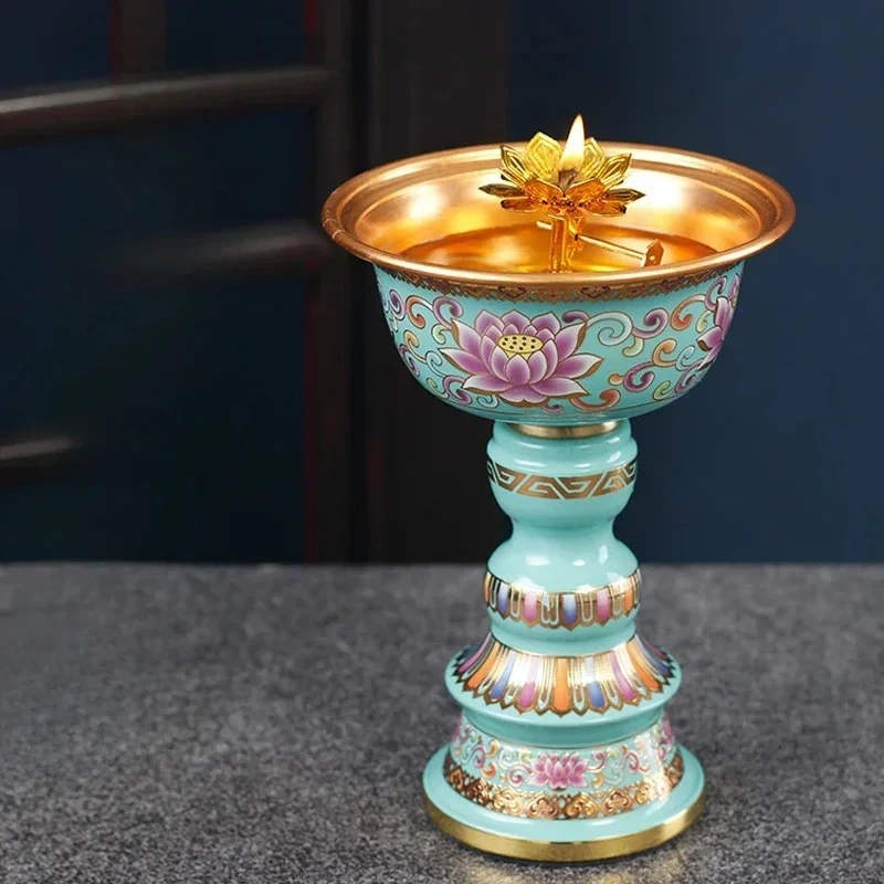 12.1x17.8cm retro nostalgic zinc alloy butter lamp for home offerings, Changming lamp for Buddha lamp feng shui  Buddhism