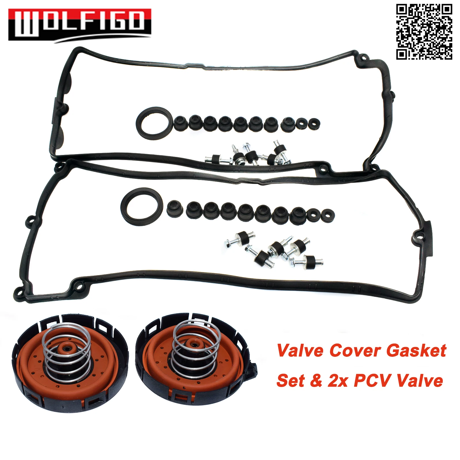 Left Right Engine Valve Cover Gasket & PCV Valve For BMW E60 E63 E64 E70 X5 4.4i N62 4.8i 11127513194 11127513195,11127547058