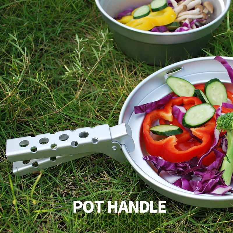 

Portable Heatproof Pot Clip with Holes Aluminum Alloy for Camping Cooking BBQ Accessories
