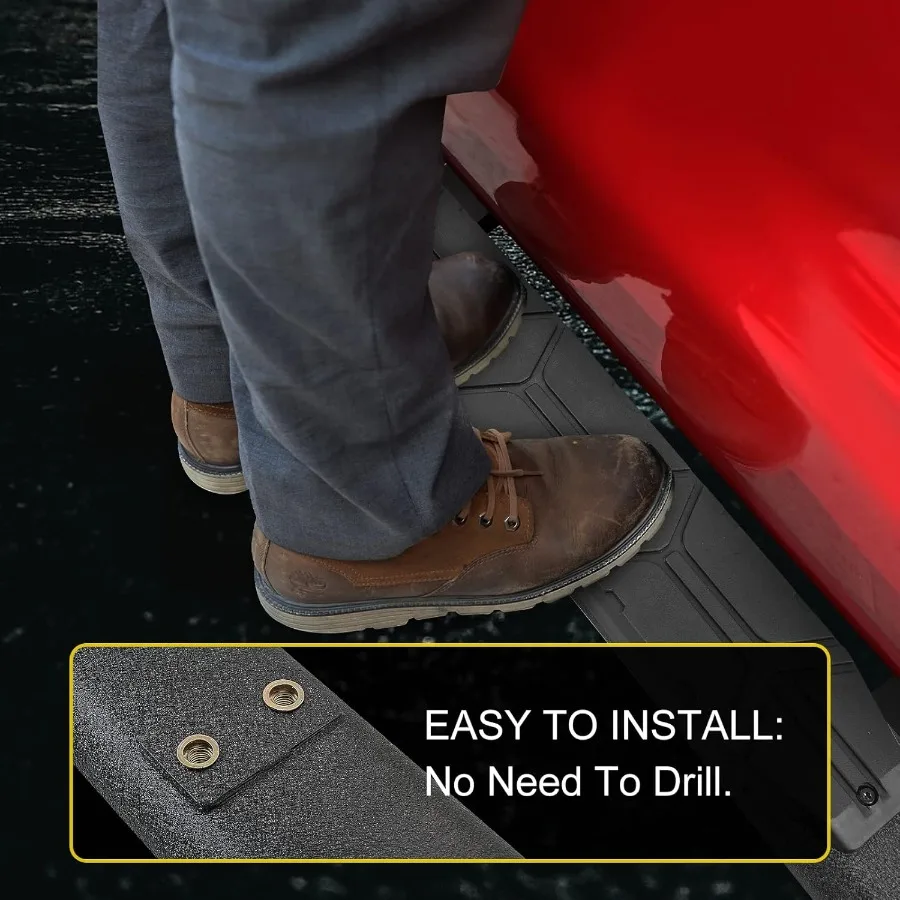 لوحات الجري المتوافقة مع 2009-2018 Dodge Ram 1500 Crew Cab و 2010-2026 Ram 2500 3500 Crew Cab 4.3 بوصة شريط أنبوب بيضاوي Ru