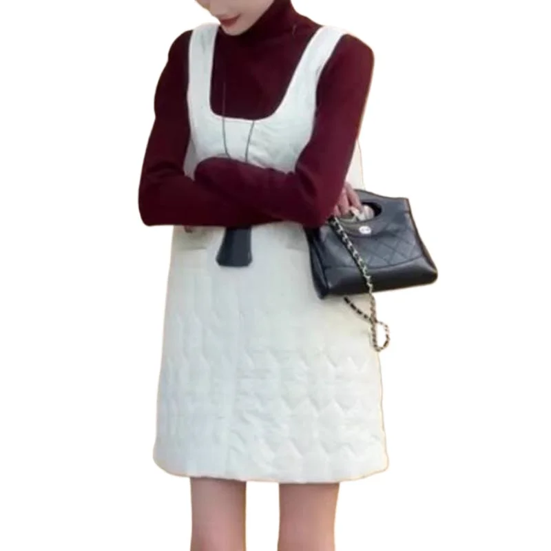 

Свободное платье-жилет большого размера, женская осенне-зимняя модная хлопковая стеганая куртка, жилет, длинные жилеты без рукавов, женское пальто