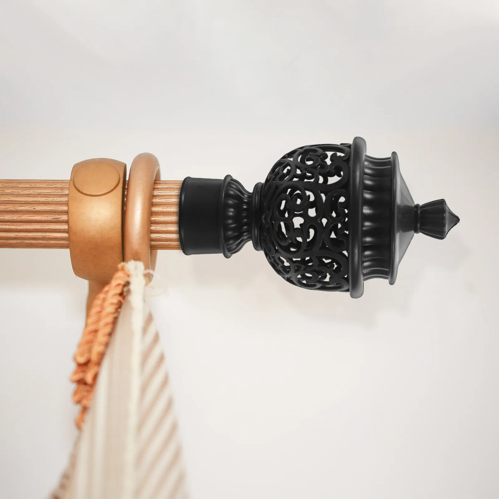 10Pcs Vintage Curtain Rod End Caps 26-28Mm Diameter Retro Finials for Window Curtain Pole Decoration Sealing Plug