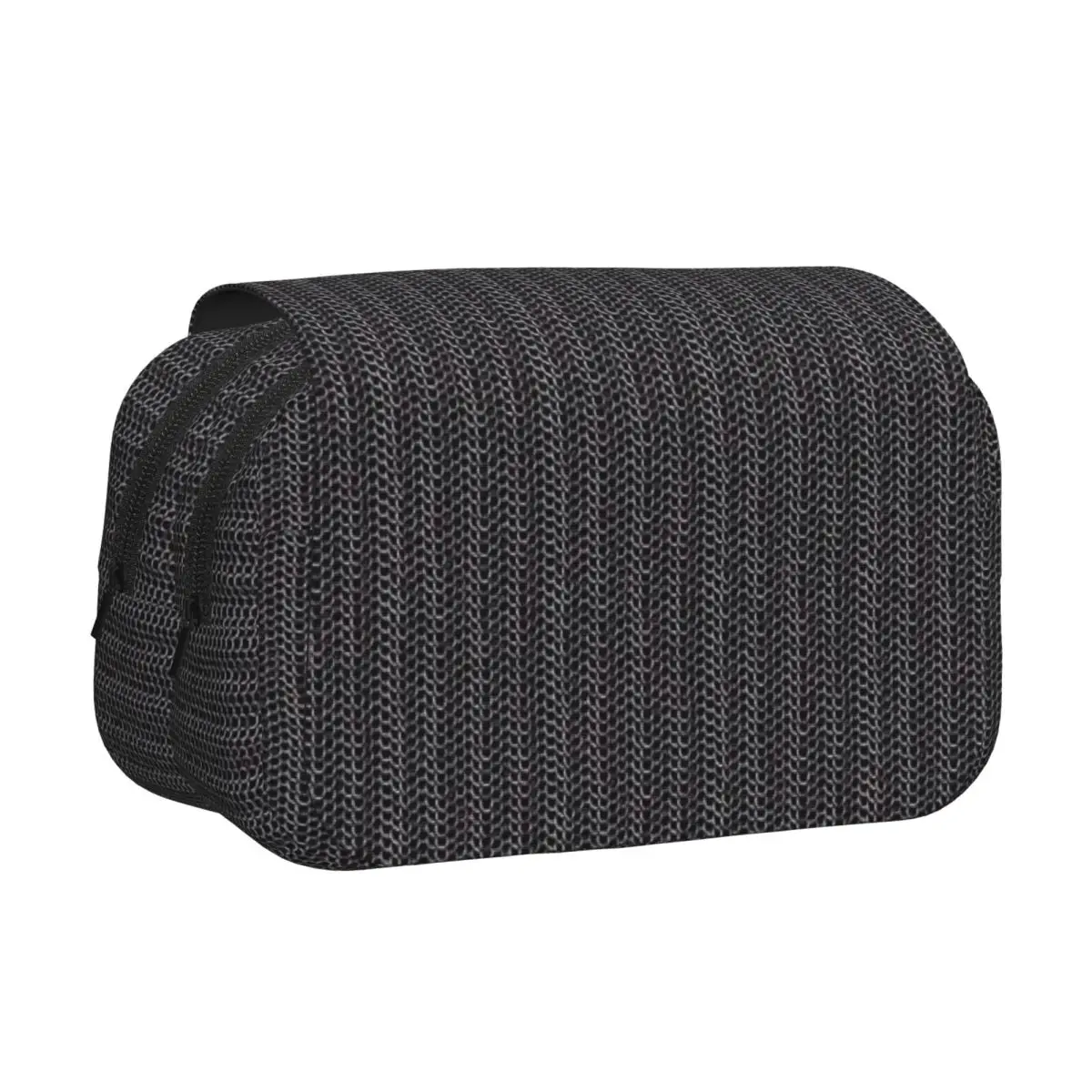 Metal Chainmail Medieval Armor Pencil Case Pen Holder Hard Shell Leather Large Storage Pen Box Pencil Bag for Studen School