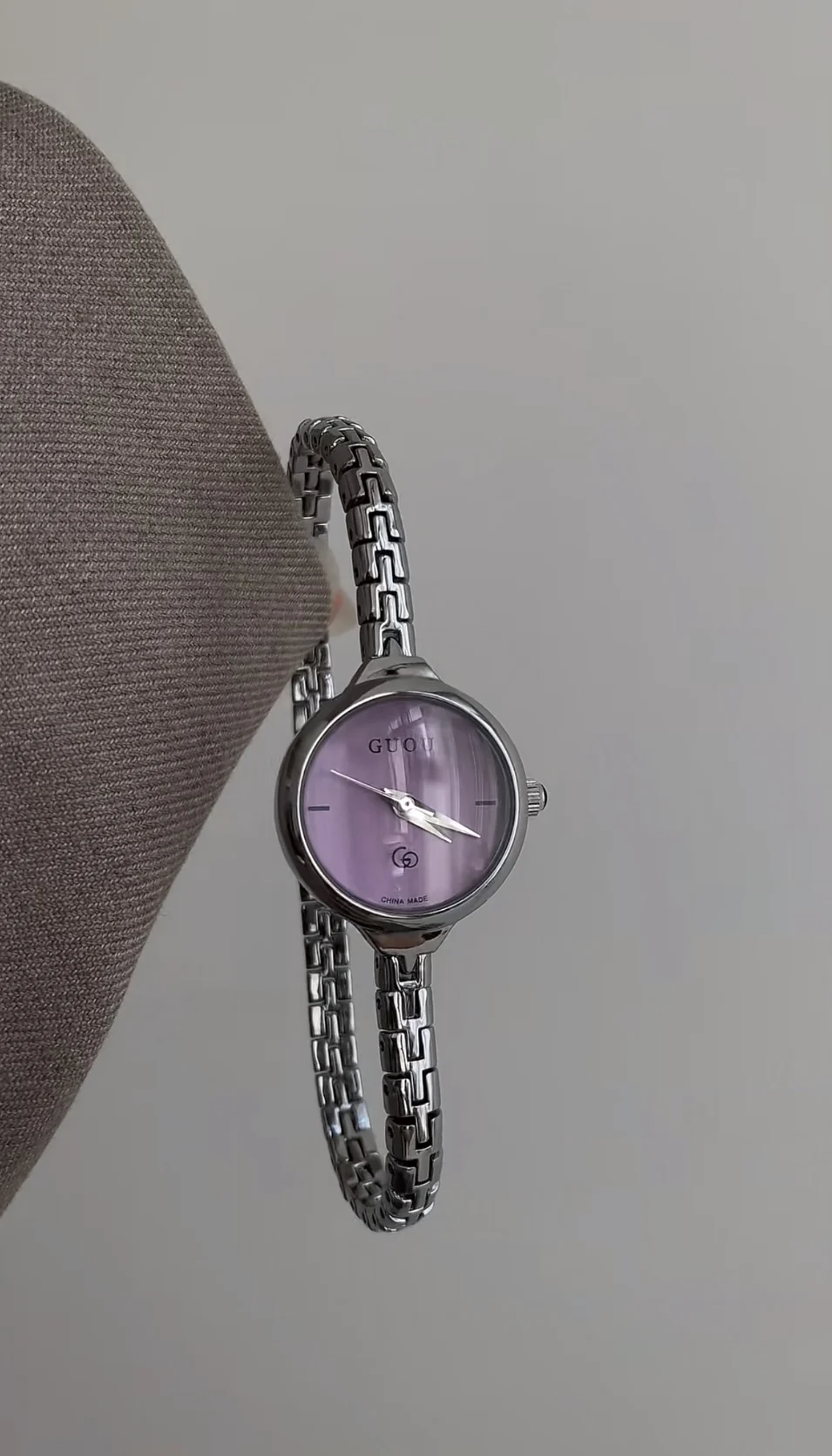 Women's watch luxury high quality silver purple small dial high-end cool stylish versatile chain quartz watch original gift