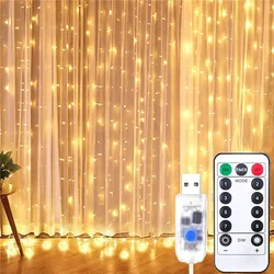 LED Curtain String Lights para Decoração de Natal, Fairy Light, festão, guirlanda, casamento, casa, quarto, 3x3, 4x3, 6x3m