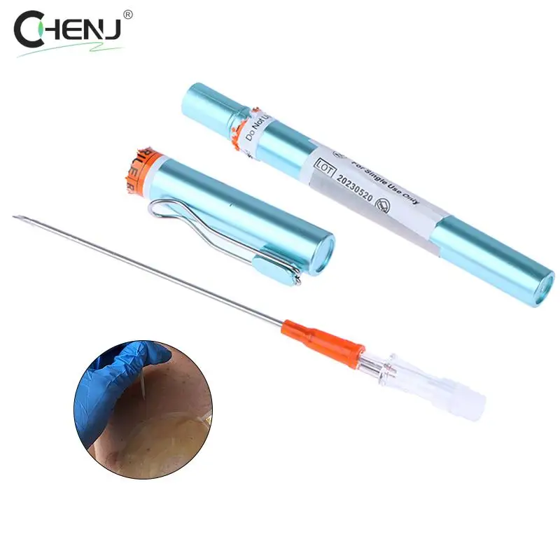 Rescue Pneumothorax Needle Trauma Medical Chest Cathether Needlecatheter 14GX82MM Needle Decompression Edc First Aid Kit