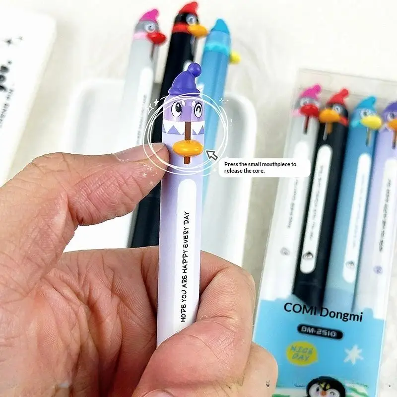 

Набор из 4 гелевых ручек с дизайном пингвинов, 0,5 мм, черные, тонкий стержень, выдвижные, быстросохнущие, для плавного письма, канцелярские товары