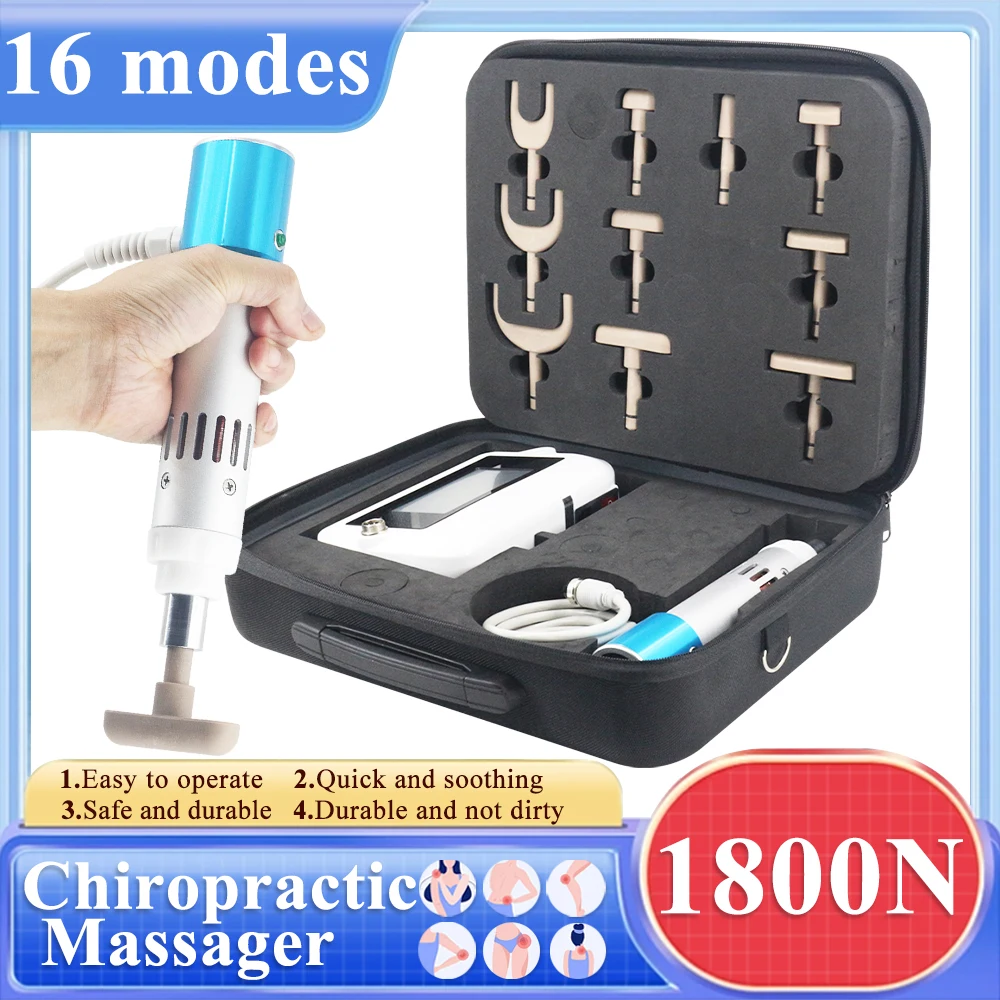 Electric Correction Gun Spinal Adjustment Tool 1800N Pulse Spine Cervical 8 Languages Touch Screen Back Massager Newest Model