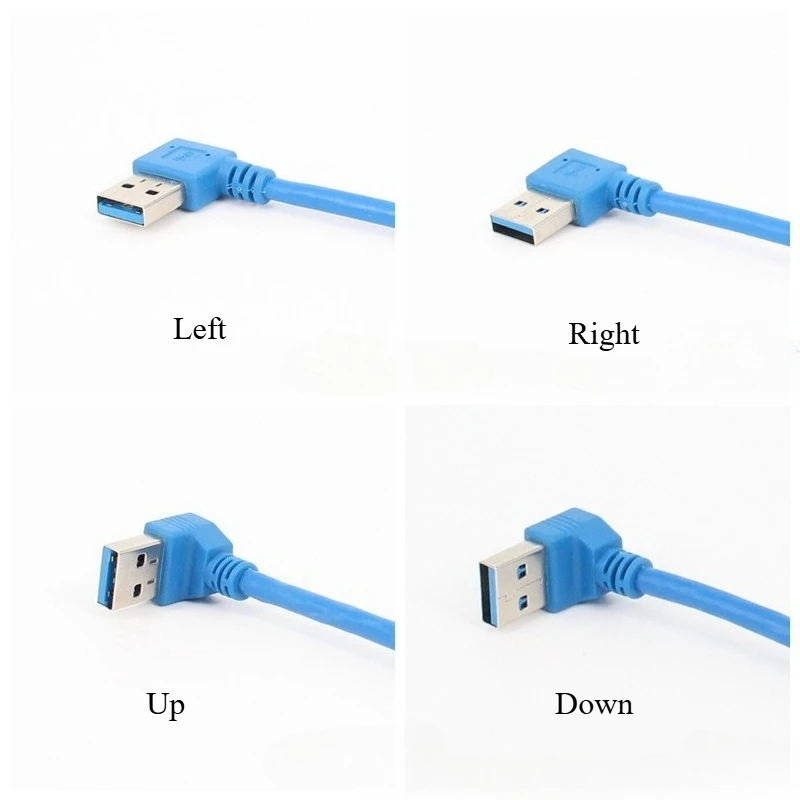 Cable USB macho a hembra USB3.0 90 grados hasta Dpwn ángulo izquierdo derecho macho a hembra Cable de extensión adaptador