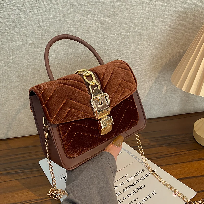 

Women Bag Fashion Small Square New Corduroy Ladies Handbag Shoulder Messenger Crossbody Bag Luxury Brand Mobile Phone Bag