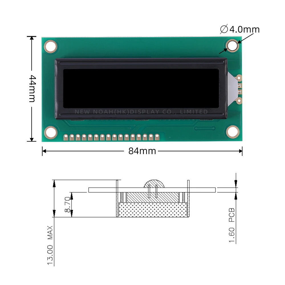 Contrôleur ST7066U intégré, technologie LCD multilingue, 16x2, 84x44mm, 16 broches, contrôle industriel, russe, BTN, film noir vert, 1602C2