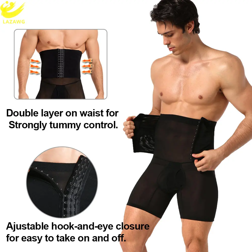 LAZAWG-Shaper Do Corpo Masculino, Shapewear, Perda De Peso Cueca De Cintura Alta, Cintura Trainer, Calcinha Controle De Barriga, Emagrecimento