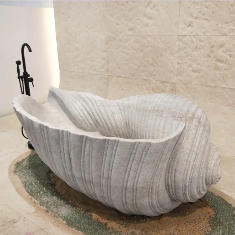 natural stone white marble bathroom bathtub