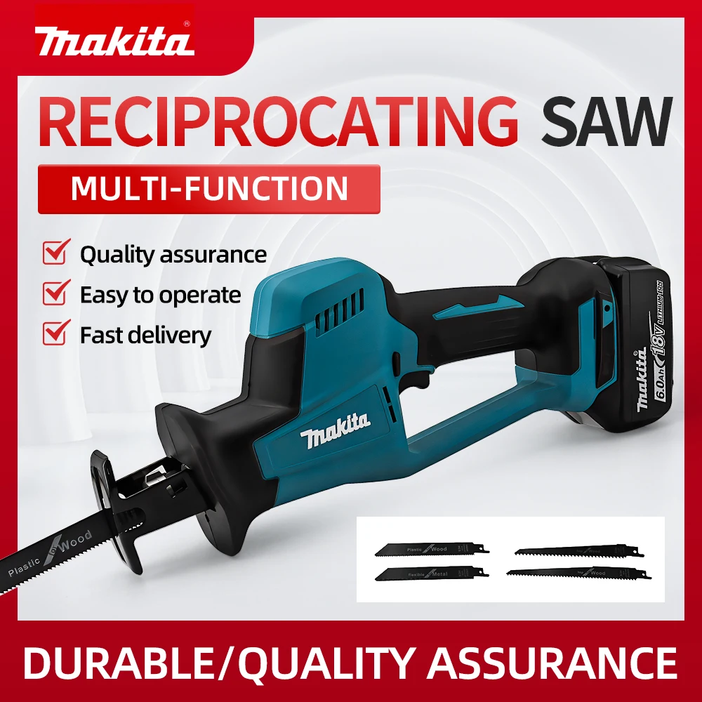 

Makita 18V Cordless Brushless Electric Reciprocating Saw Metal Wood Cutting Multifunction lumbering Electric Saw Cutting Tool