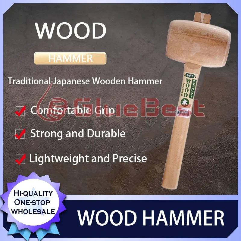 Wood Japanese Light Duty Round Head Mallet Lightweight Hammer for Woodworking Assembly Precision Installation Original Product