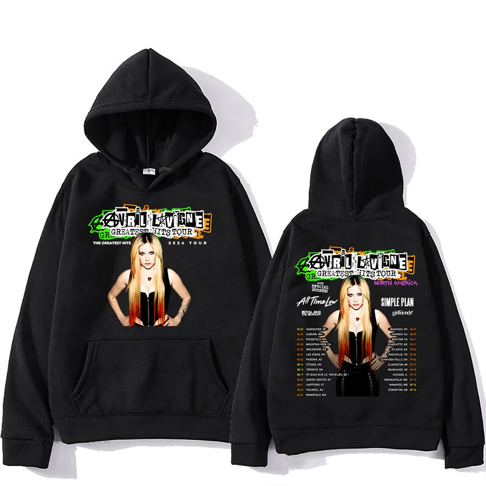 

Men Clothing 2024 Greatest Hits Tour Printing Sweatshirts Singer Avril-Lavigne Hoodies Graphic Hip Hop Streetwear Sudaderas Male