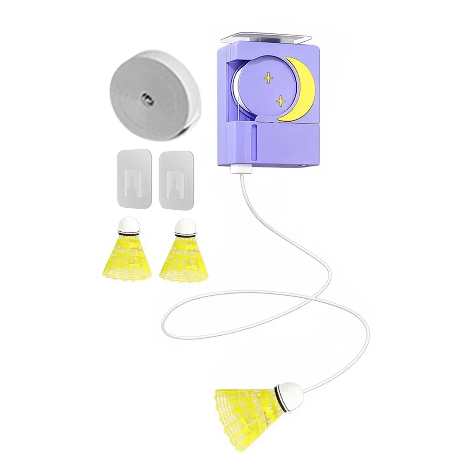 Badminton Rebound Trainer Adjustable Height Rechargeable Sports Practice Games Self Training Tool with Remote Control Elastic