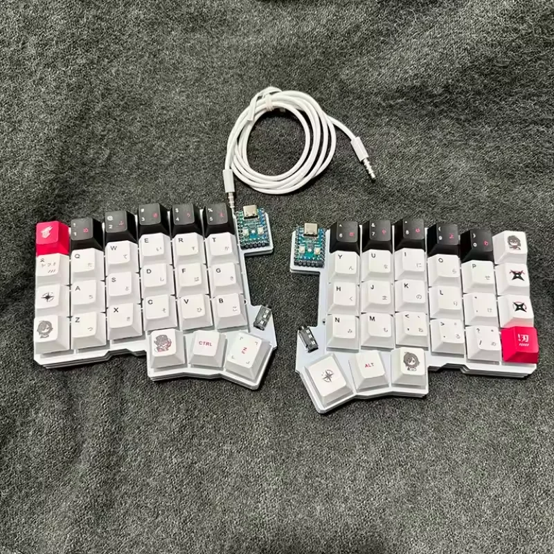 Silakka54 Split Keyboard Wired Hot Swap Support QMK/VIAL Keyboard Left And Right Handed Ergonomic RP2040zero Customized Keyboard