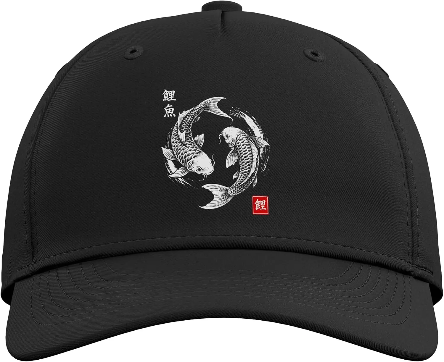 Koi Fish Japanese Yin and Yang Harmony Balance Adjustable Baseball Hat Unisex Casual Retro Adjustable Dad Cap - Y2K Sun Hat