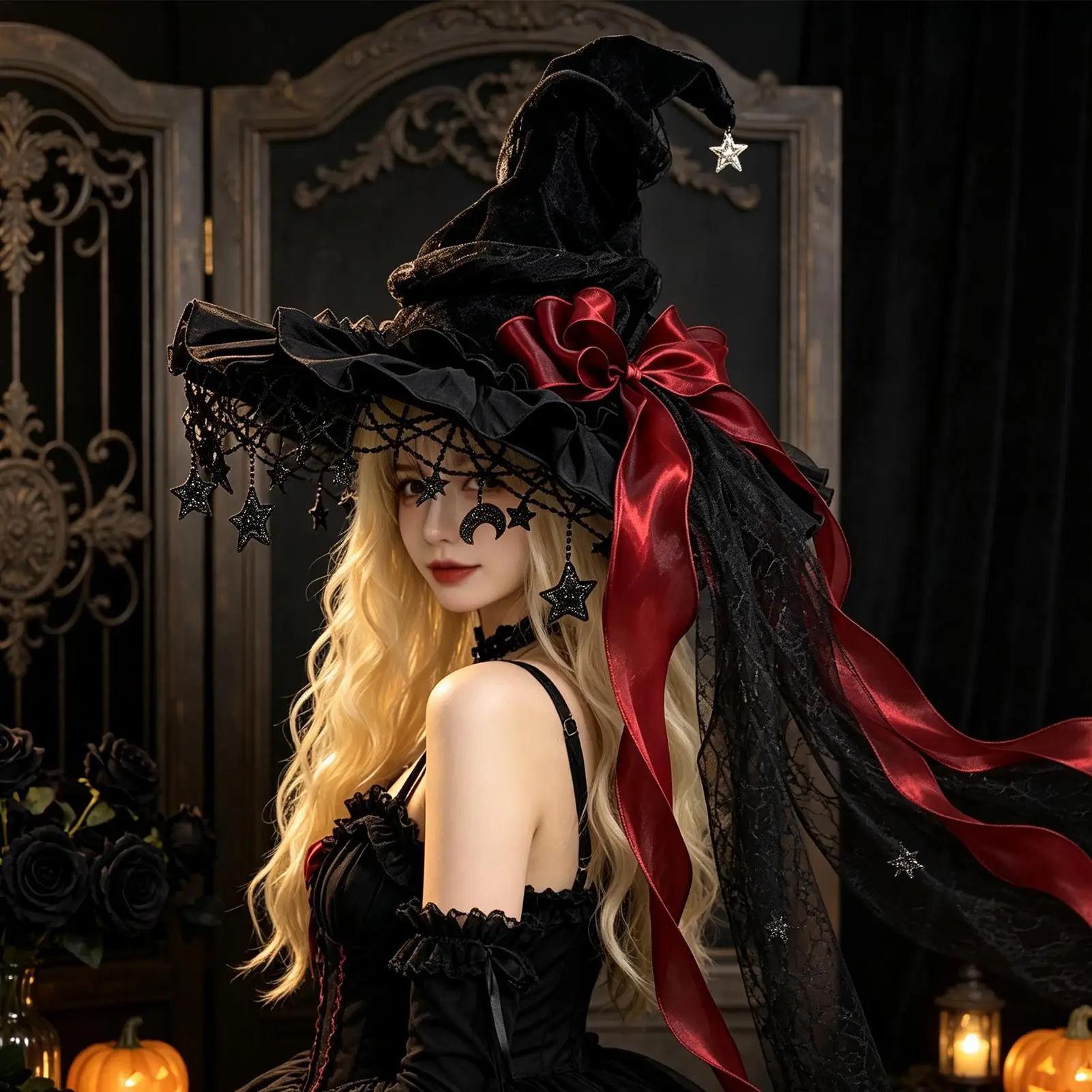 Chapeau de Sorcière Gothique à Nœud – photo 12