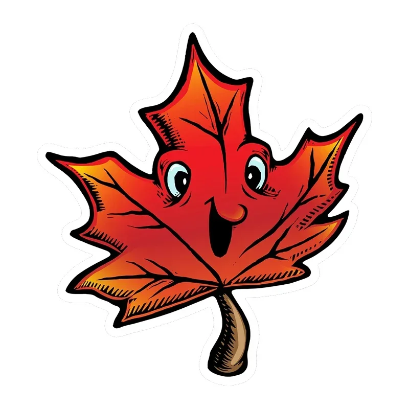 

Забавный красный кленовый лист, моделирование, индивидуальная автомобильная наклейка, ПВХ, модная автомобильная наклейка для ноутбука, декоративное качество, водонепроницаемая, изысканная наклейка