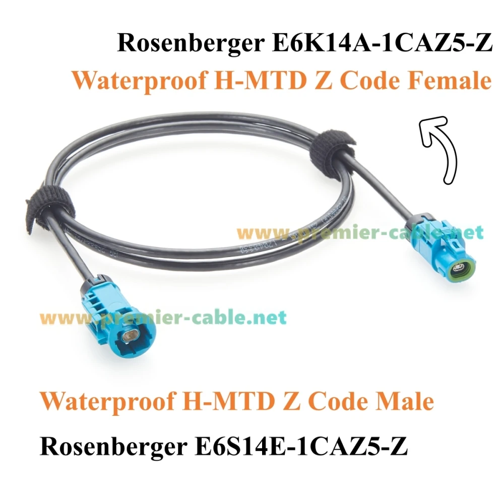 IP67 Rosenberger H-MTD Stecker-Buchse-Automobil-Ethernet-Kabel E6S14E-1CAZ5-Z zu E6K14A-1CAZ5-Z 10Gbps 100/1000BASE-T1 für ADAS – Detail 3