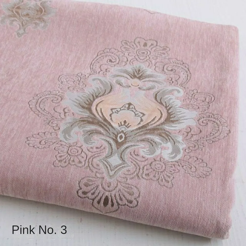 Thick Chenille Jacquard Fabric Per Meter for Upholstery  Curtains Pillowcase Tablecloth Diy Sewing Sofe Cloth Soft Wearable pink