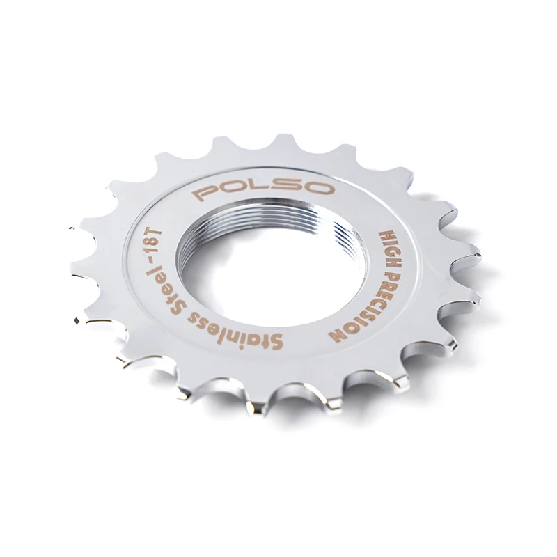 POLSO FC003 12T/13T/14T/15T/16T/17T/18T Fixed Gear Cog Chrome Stainless Steel Sprocket Bike Freewheel and Locking