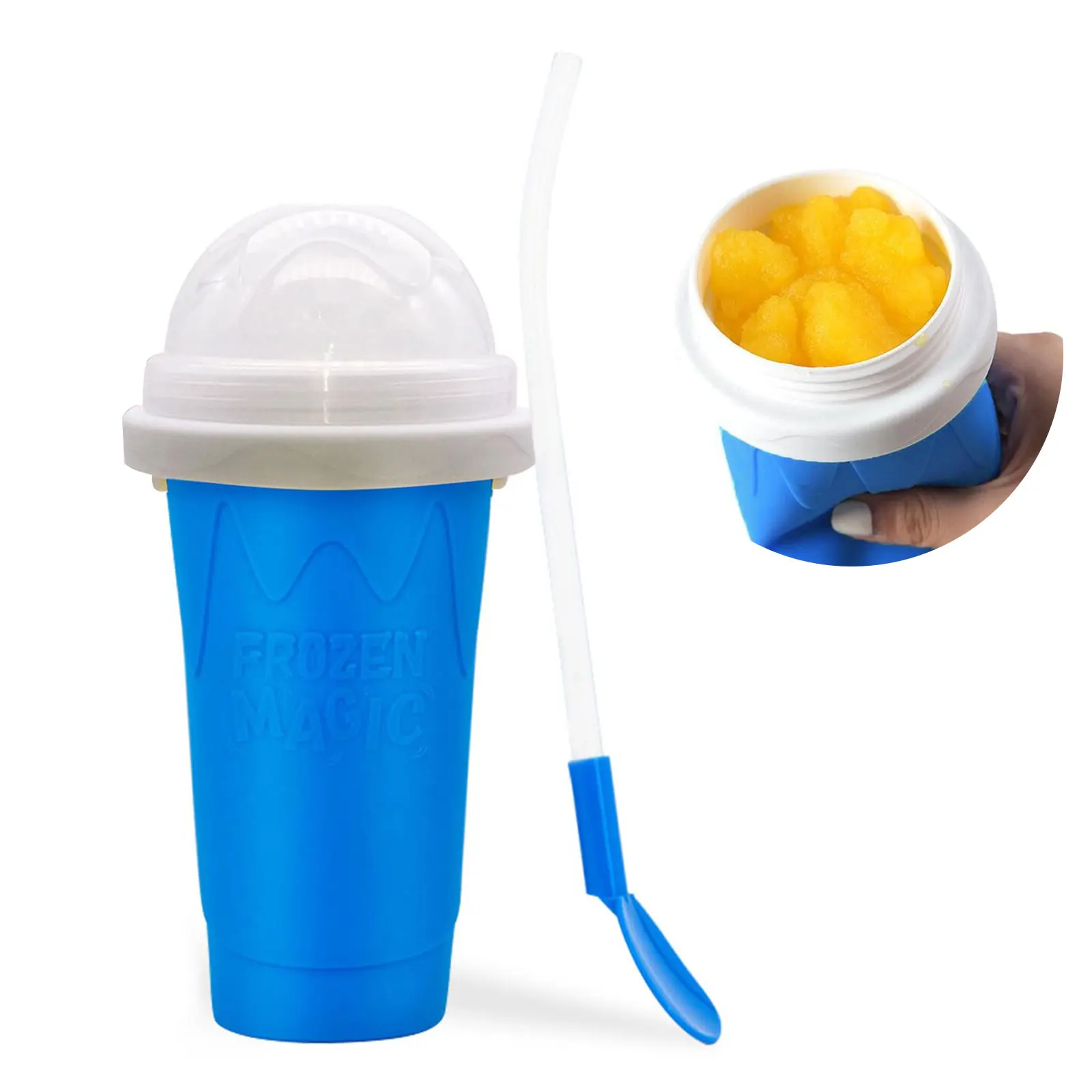 Frozen Squeeze Slushy Cup Quick-frozen Smoothies Sand Cup Ice Cream Pussy Hail Bucket Bottle Manual Shake Slushy Maker Mug