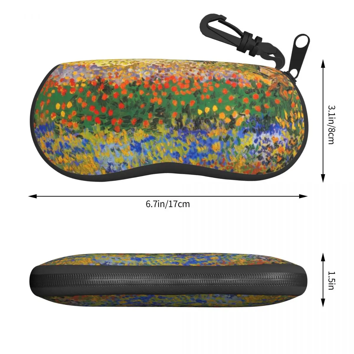 Custom Flower Garden Painting By Vincent Van Gogh Shell Glasses Case Unisex Cool Eyeglasses Case Sunglasses Protector Box