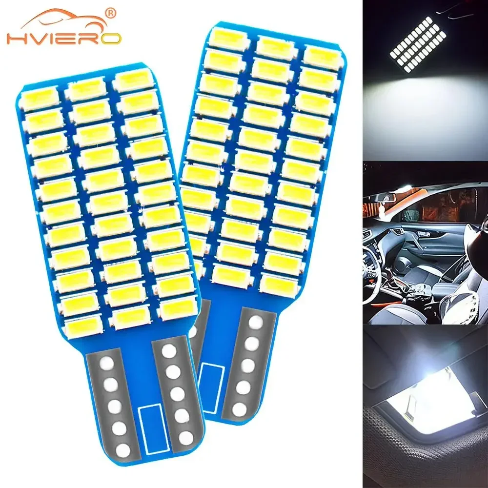 

2Pcs High Quality Car LED Bulbs T10 W5W 3014 33SMD Turn Signal Lamps License Plate Trunk Clearance Lights Warm White Bulb DC 12V