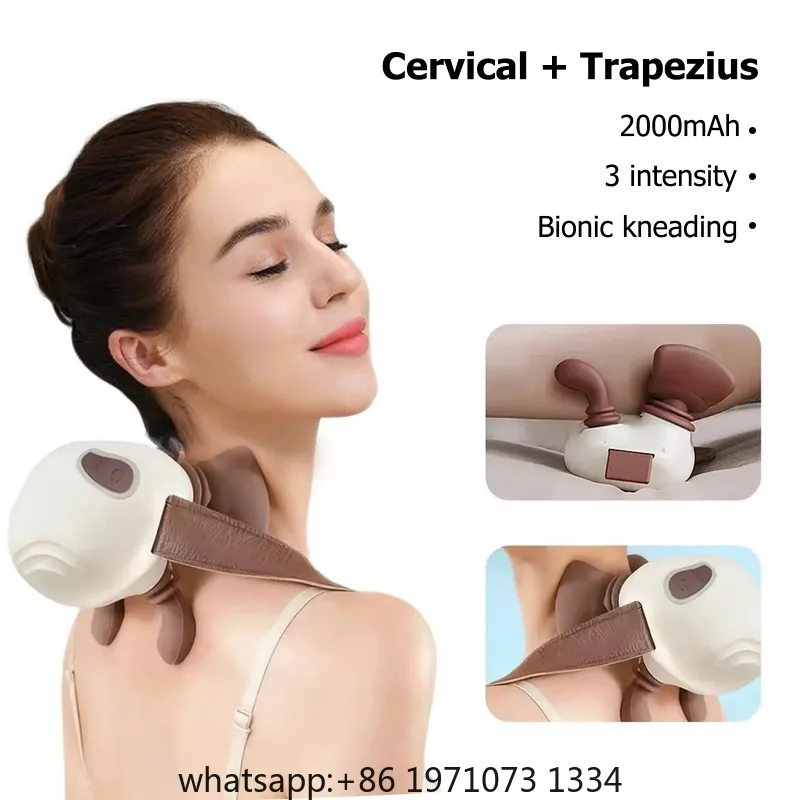 Neck Shoulder Massager Electric Kneading Heated Back Massagers Muscles Massage Pillow  Waist Leg Body view 2