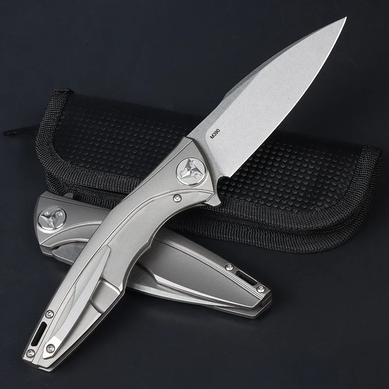 

M390 Titanium alloy olding knife powder steel knife all steel foutdoor folding knife mini multifunctional high