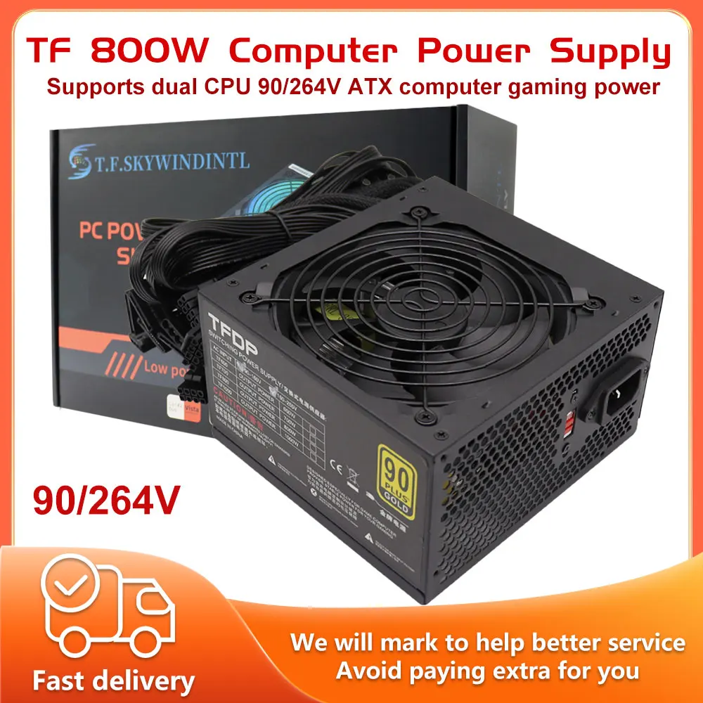 

ATX Desktop Computer 800W Power Supply Rated Competitive 90PLUS PC Computer SATA Gaming PC Power Supply For Intel AMD Computer