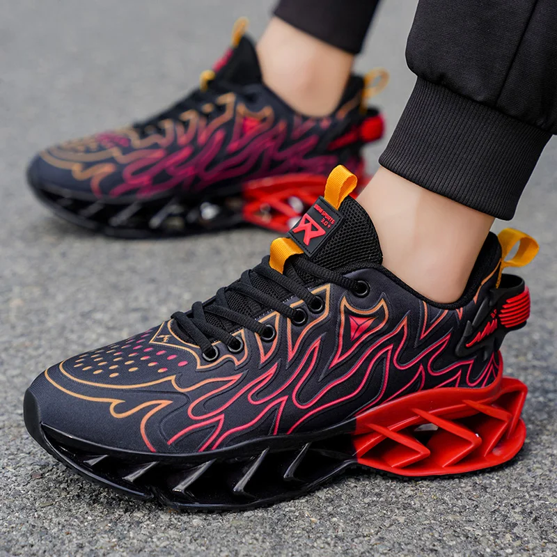 

2025 New autumn and winter leather sports shoes for boys and teenagers knife-edge shock-absorbing running casual trendy shoes