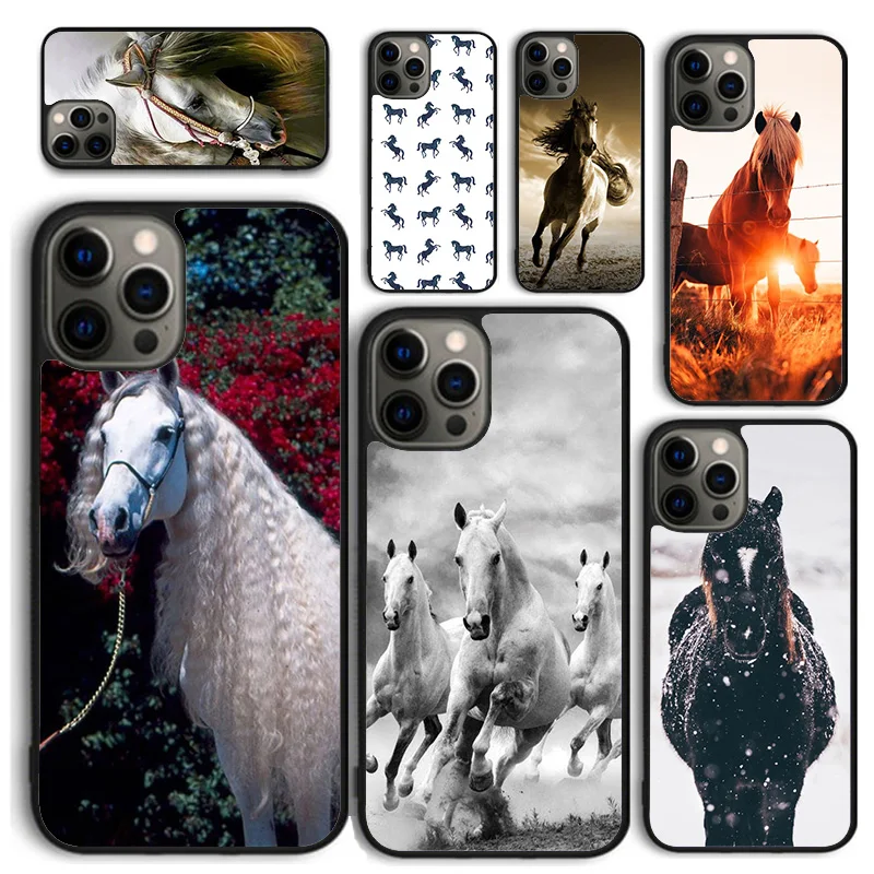 Horse Pony Horse Heartbeat Phone Case for iPhone 16 15 14 12 13 mini PLUS X XS XR 11 PRO MAX Back Cover Fundas Shell