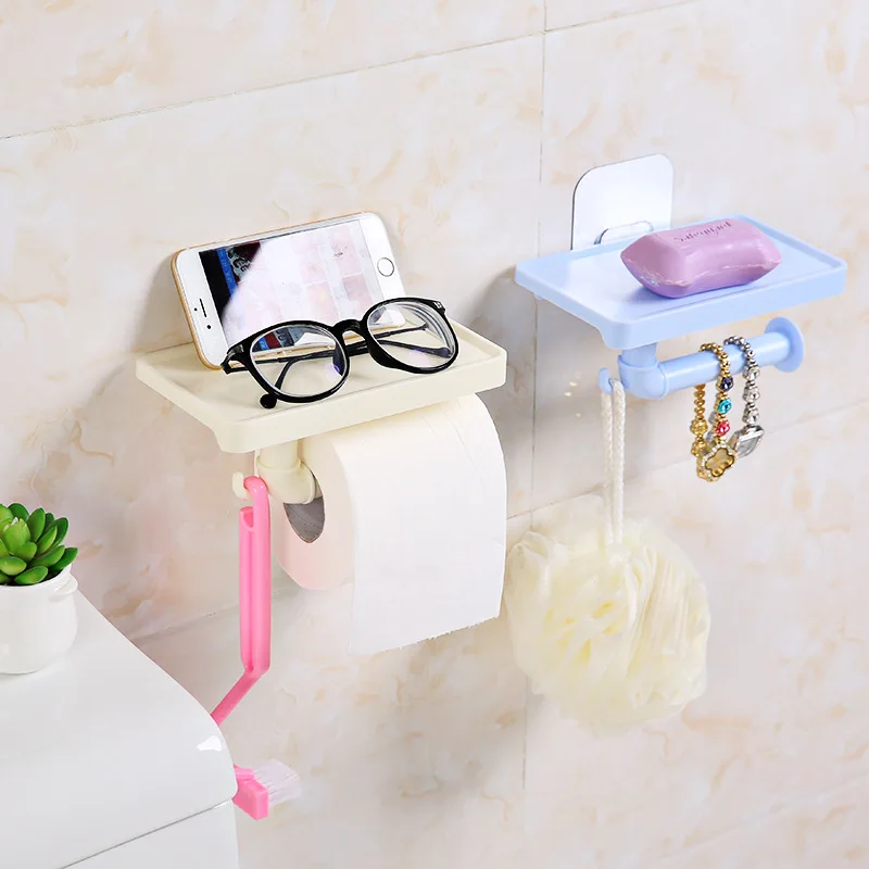 

Portable Toilet Paper Holder Wall-mount Hygienic Paper Dispenser Home Bathroom Tissue Box Bathroom Accessories Set