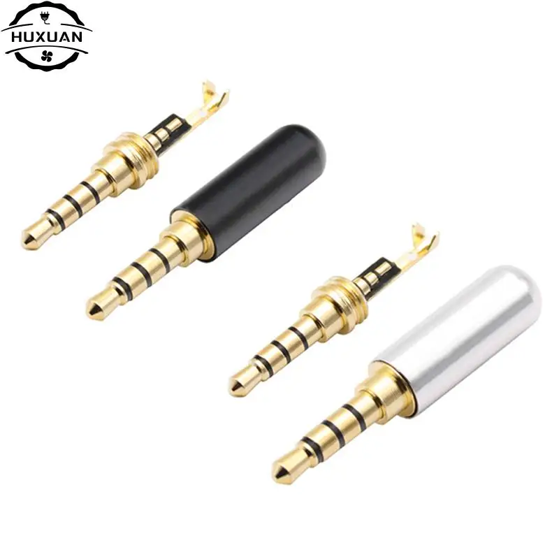 1pc 3.5mm Audio Connector 4 Poles Headphone Jack Male Plug Earphone Repair Cable Solder Wire DIY AUX 3.5 Jack Adapter
