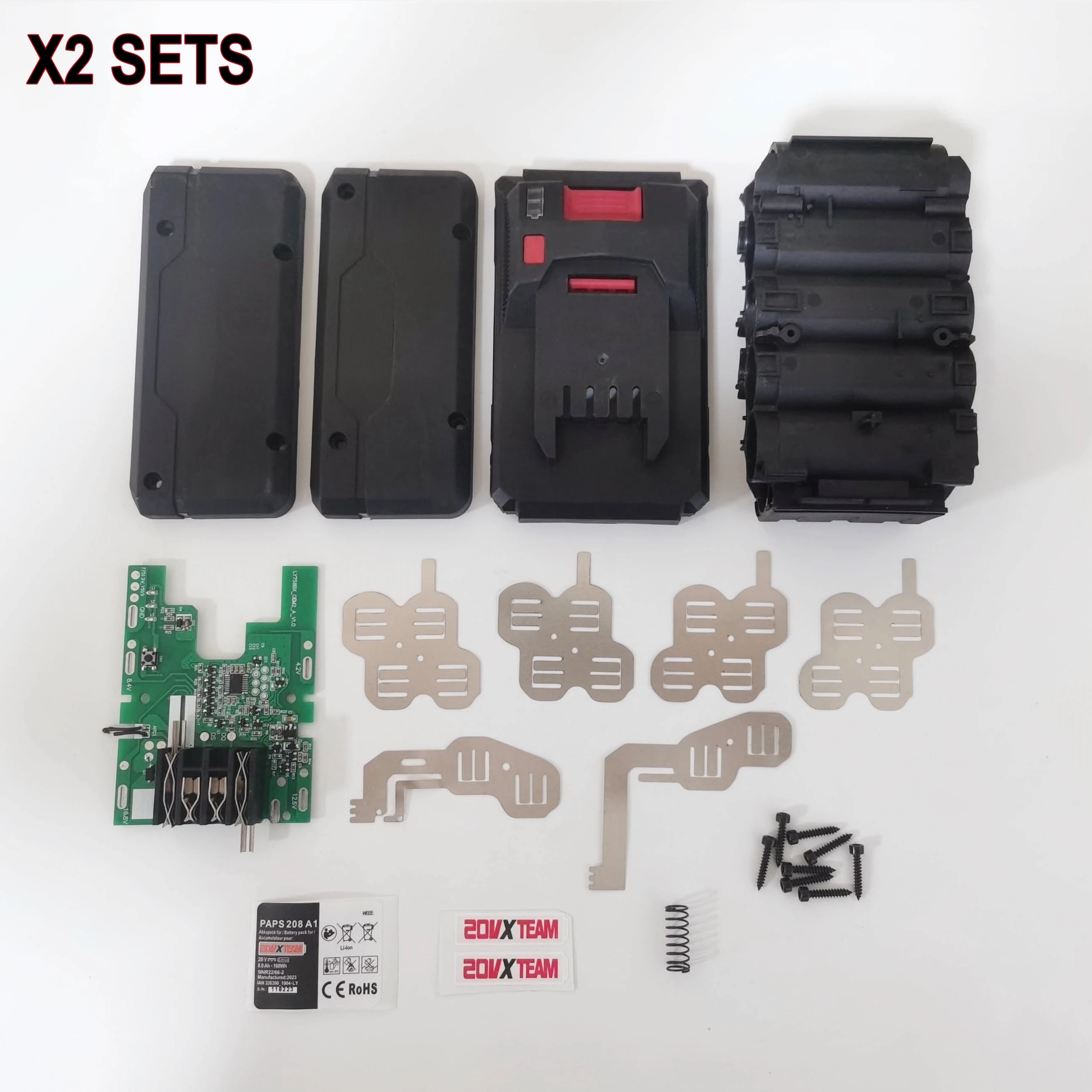 2SETS 20V 8Ah Replacement Li-Ion Battery Parts BMS PCB for Parkside X 20V Cordless Tools for PAP 20 B3, PAP 20 A3, PAPS 208 A1