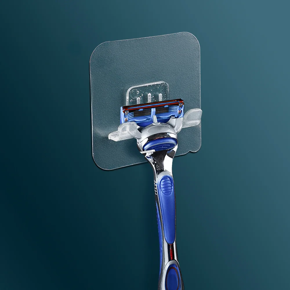 Shaver Storage Hook Punch Free Razor Rack Traceless Kitchen Accessories Shaving Razor Holder Wall Shelf Razor Stand Strong