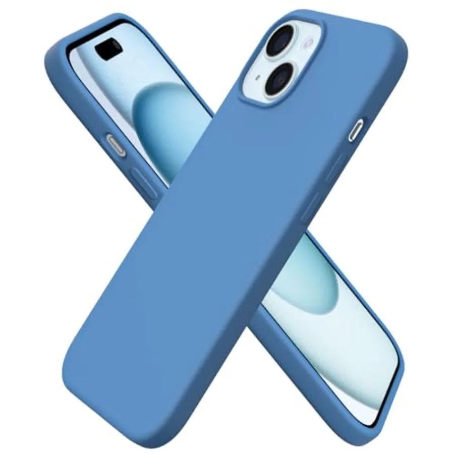 

Compatible with iPhone 15 Case 6.1, Slim Liquid Silicone 3 Layers Full Covered Soft Gel Rubber Phone Case, Anti-Scratch Shockpr