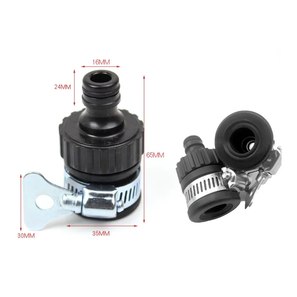 

2Pcs Washer Hose Connector Black Durable Garden Sprayer Adaptor Washing Machine Nozzle Connect Fitting Washer Hose Connector