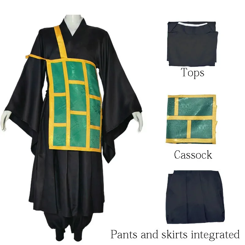CyJujutsu JJK Manga Anime Suguru Geto Cosplay disfraz negro azul oscuro kimono Top falda pantalones sotana Rosa red regalo de Halloween