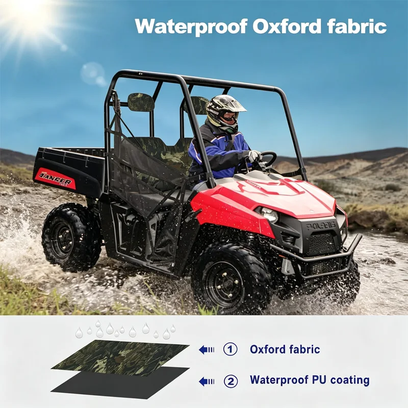 UTV Seat Covers Camo Replacement Seat Cover Waterproof Wear‑resistant For Polaris Ranger 500 700 800 2002-2008 UTV Accessories