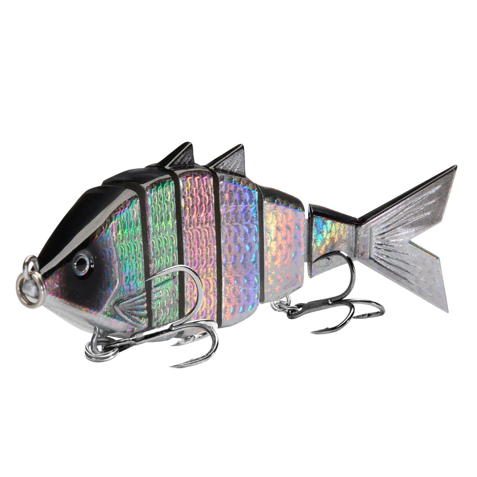 طُعم صيد السمك الصلب متعدد المفاصل من BASSDASH لسمك السلمون المرقط Bluegill Pike مع أجزاء قطع بزاوية 3.7 بوصة/0.66 أونصة
