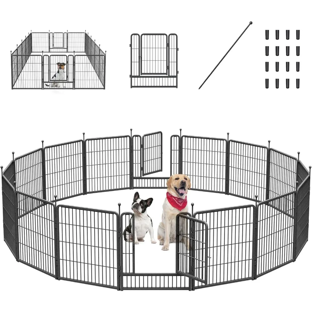 Mr IRONSTONE Dog Playpen with Anti-Rust Coating, 32