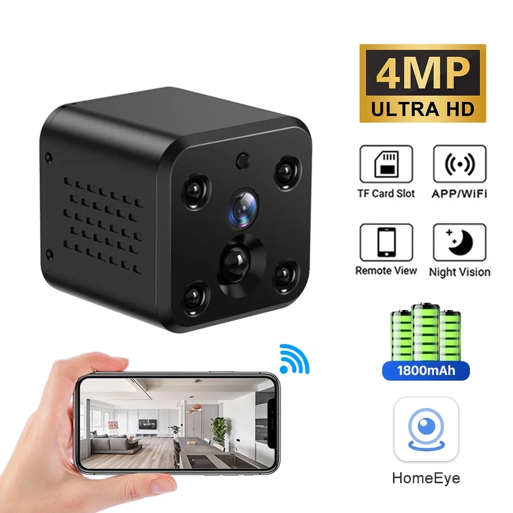 

4 МП HD Wi-Fi мини-камеры видеонаблюдения инфракрасное ночное видение Обнаружение движения веб-видео умный дом беспроводные видеокамеры безопасности